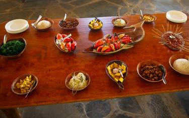 Traditional Swahili meal including crab at Wasini Island