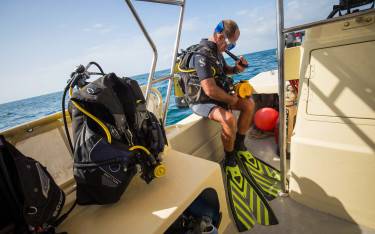 Person getting ready to dive near Watamu