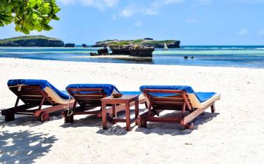 Deck chairs on the beach