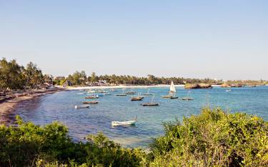 Activity and fishing boats anchored in the bay