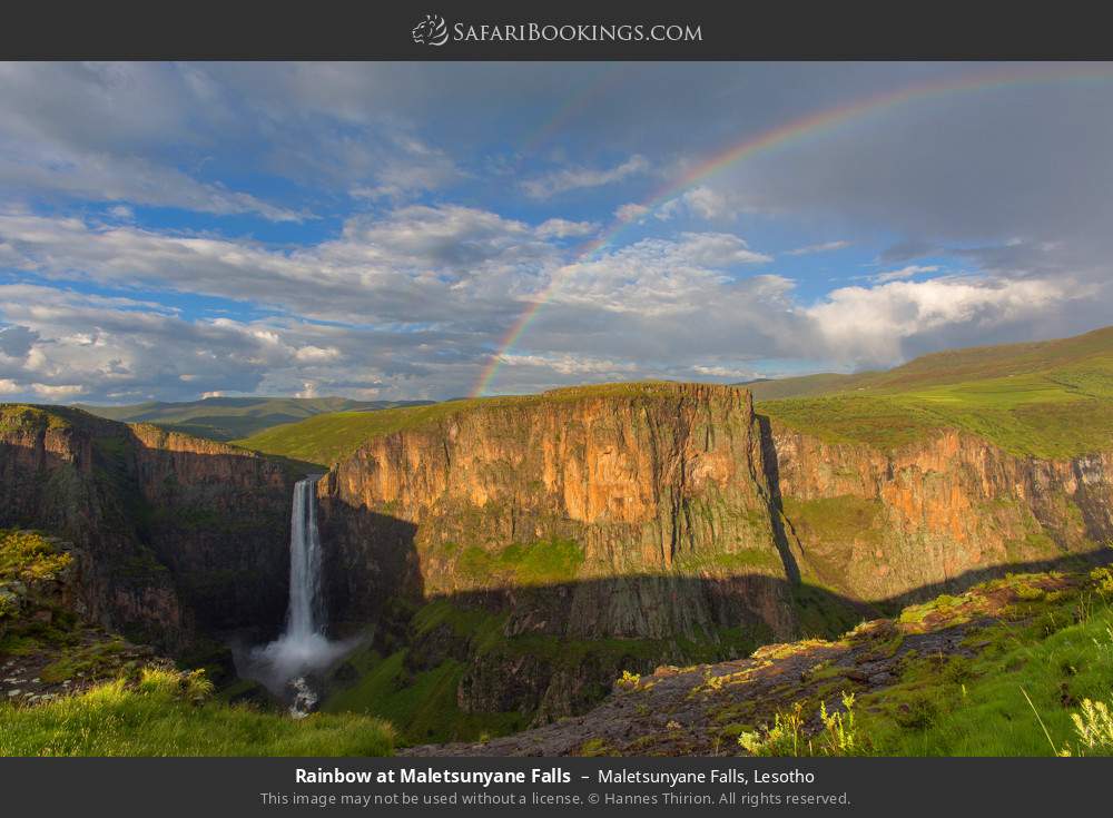 Rainbow at Maletsunyane Falls in Maletsunyane Falls, Lesotho