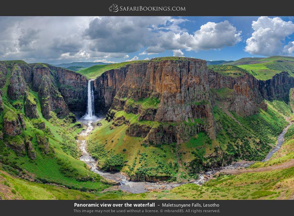 Panoramic view over the waterfall in Maletsunyane Falls, Lesotho