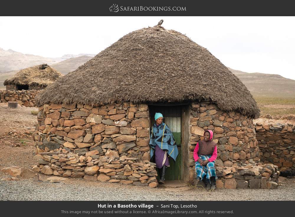 Hut in a Basotho village in Sani Top, Lesotho