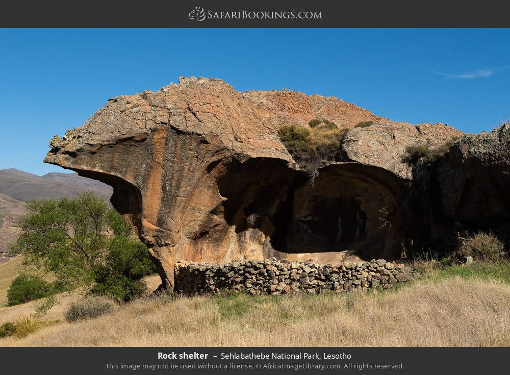 Rock shelter in Sehlabathebe National Park, Lesotho