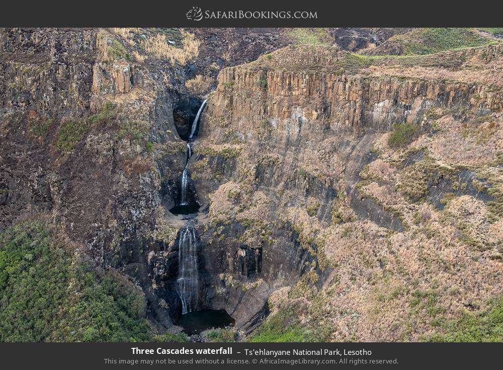 Three Cascades waterfall in Ts'ehlanyane National Park, Lesotho