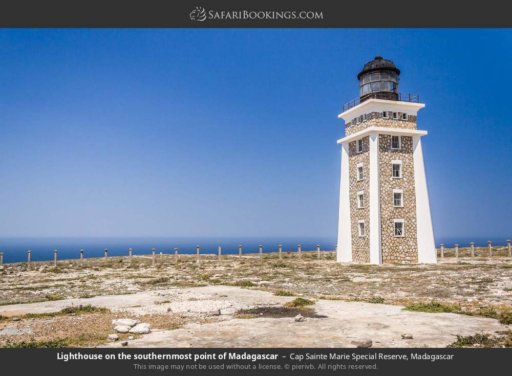 Lighthouse on the southernmost point of Madagascar in Cap Sainte Marie Special Reserve, Madagascar