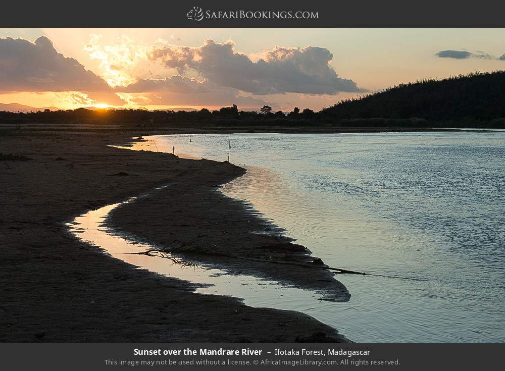 Sunset over the Mandrare River in Ifotaka Forest, Madagascar