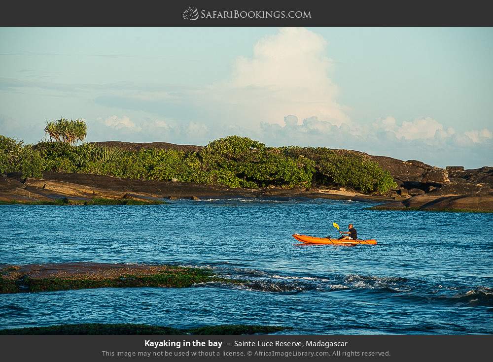 Kayaking in the bay in Sainte Luce Reserve, Madagascar