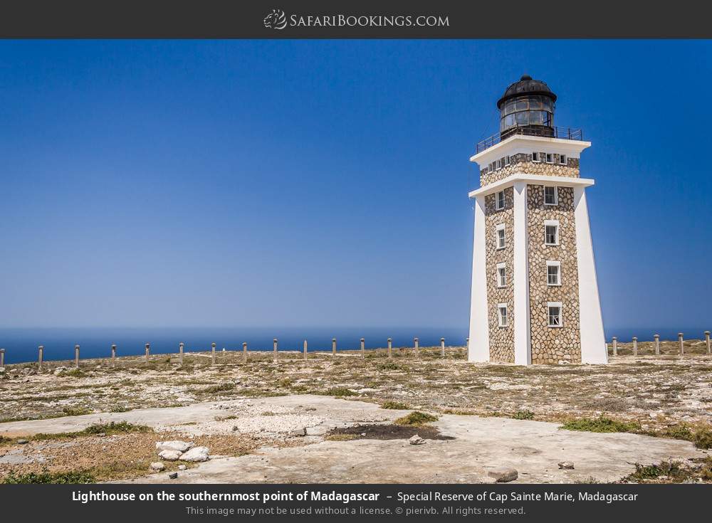 Lighthouse on the southernmost point of Madagascar in Special Reserve of Cap Sainte Marie, Madagascar