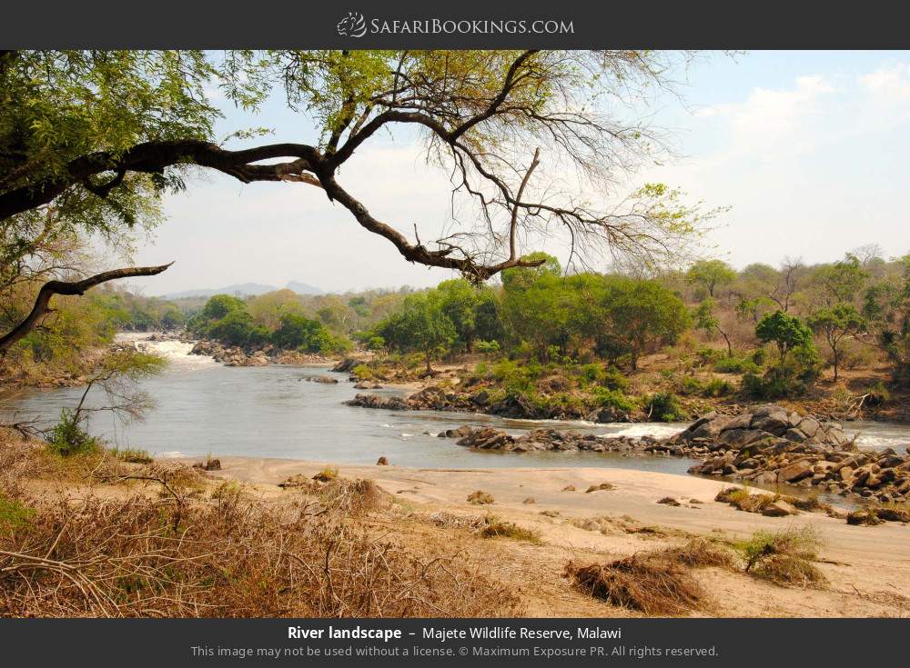 River landscape in Majete Wildlife Reserve, Malawi