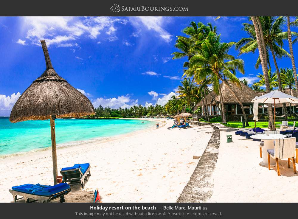 Holiday resort on the beach in Belle Mare, Mauritius