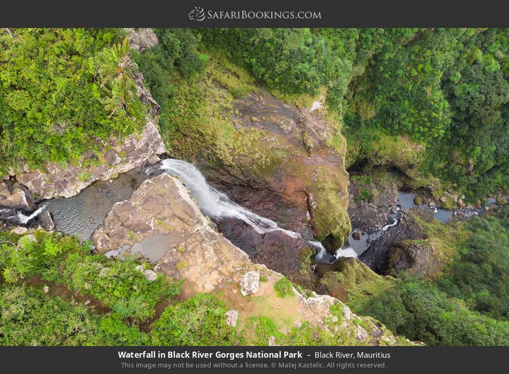 Waterfall in Black River Gorges National Park in Black River, Mauritius