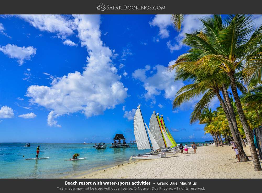 Beach resort with water-sports activities in Grand Baie, Mauritius