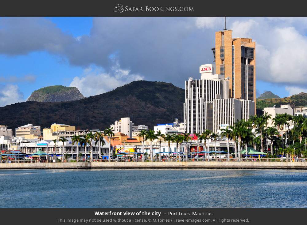 Waterfront view of the city in Port Louis, Mauritius