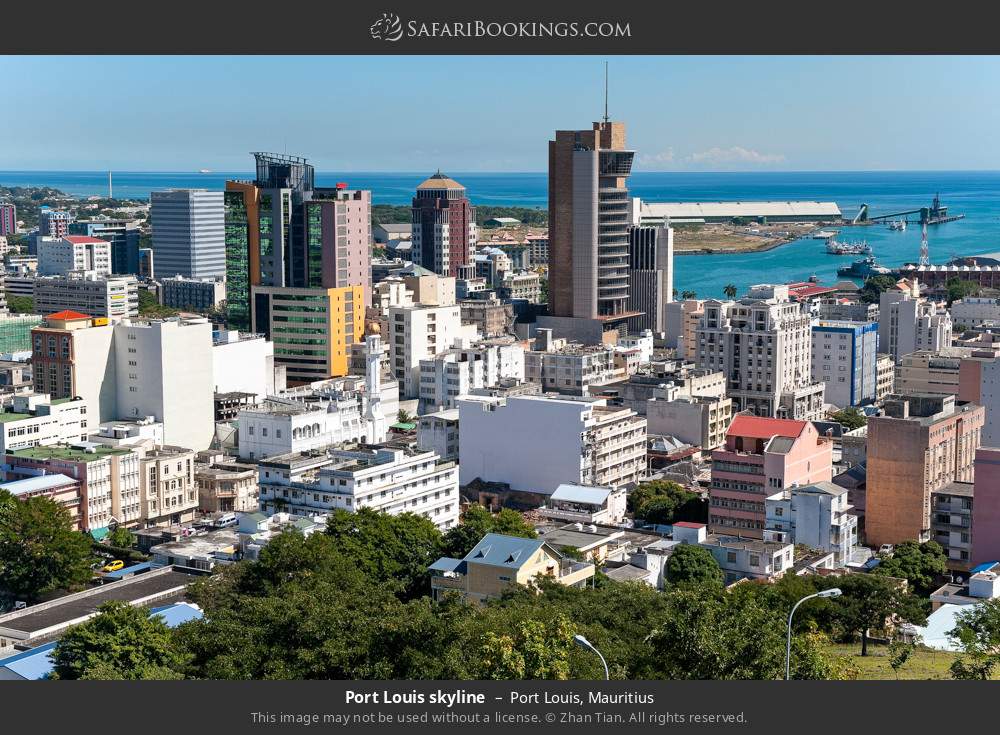 Port Louis skyline in Port Louis, Mauritius