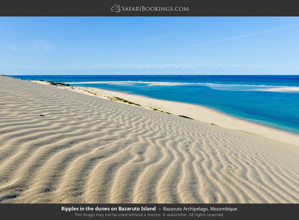 Ripples in the dunes on Bazaruto Island in Bazaruto Archipelago, Mozambique