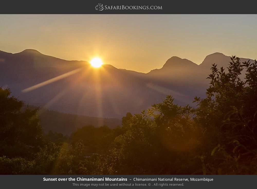 Sunset over the Chimanimani Mountains in Chimanimani National Reserve, Mozambique