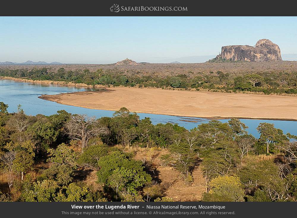 View over the Lugenda River in Niassa National Reserve, Mozambique