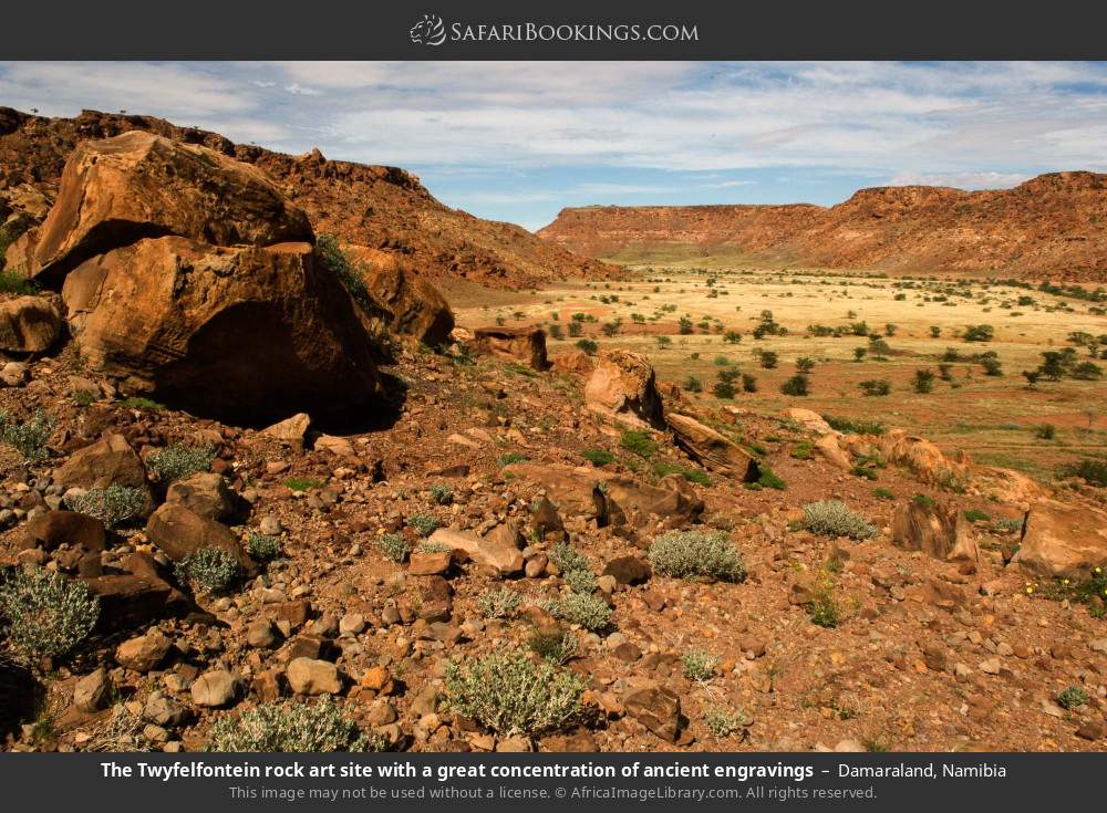 The Twyfelfontein rock art site with a great concentration of ancient engravings in Damaraland, Namibia