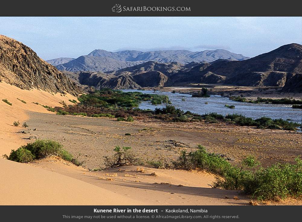 Kunene River in the desert in Kaokoland, Namibia