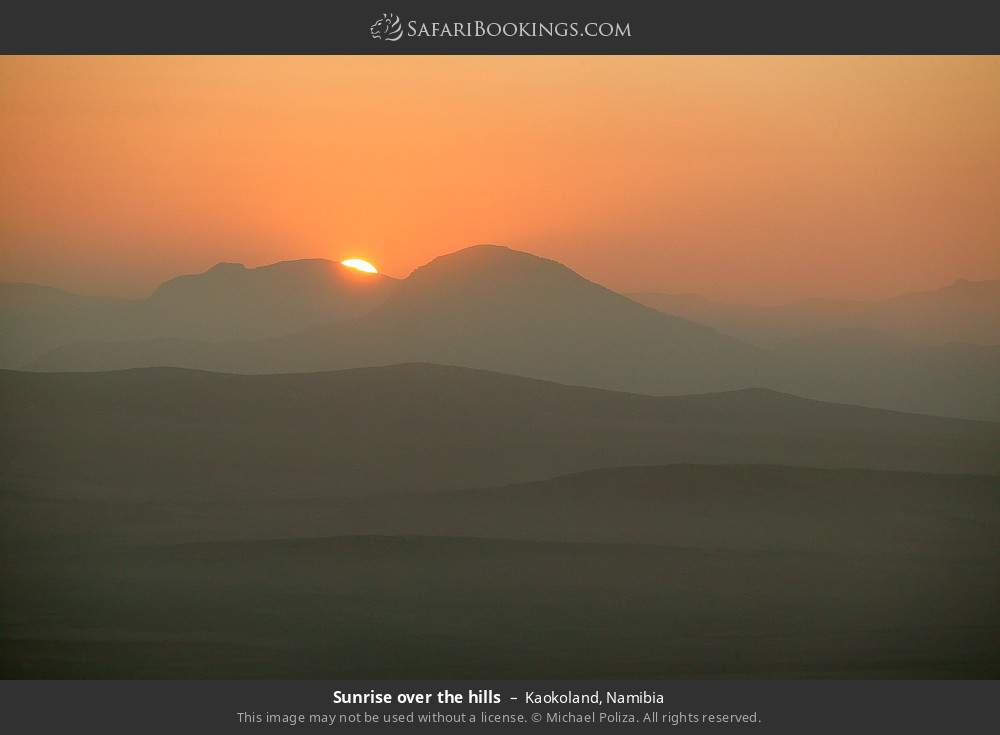 Sunrise over the hills in Kaokoland, Namibia