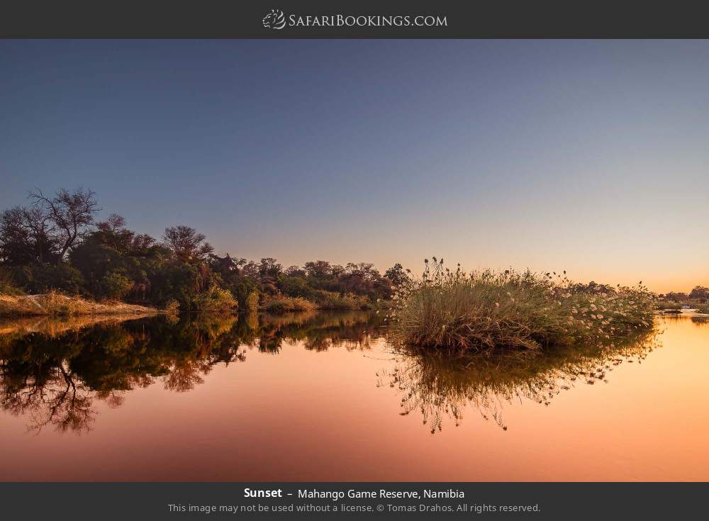 Sunset in Mahango Game Reserve, Namibia