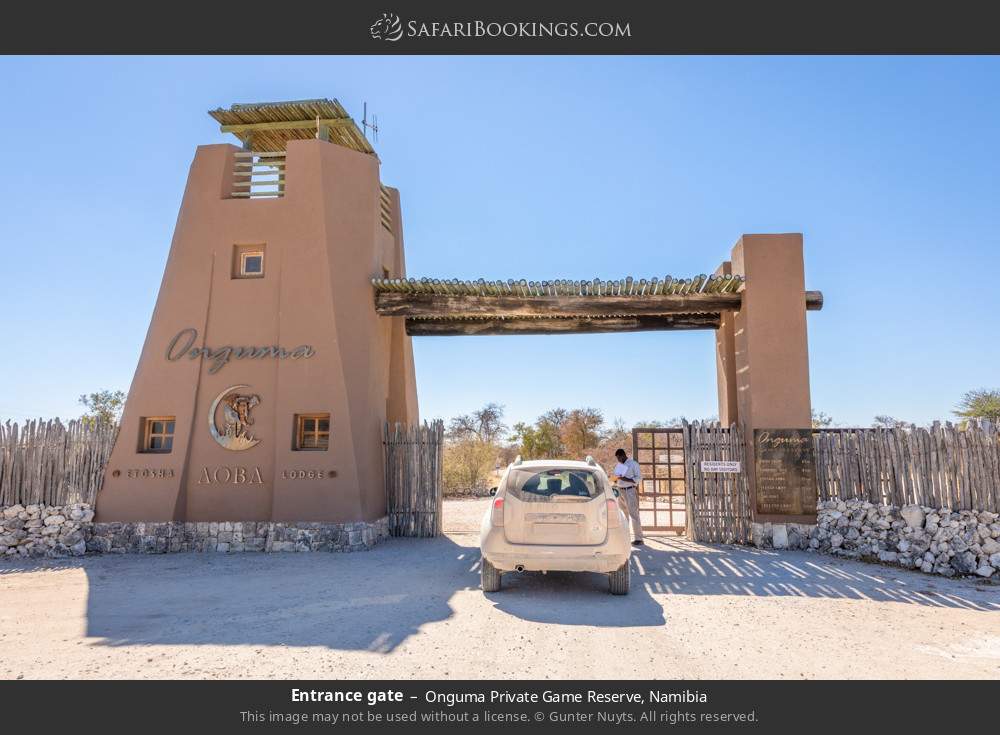 Entrance gate in Onguma Private Game Reserve, Namibia