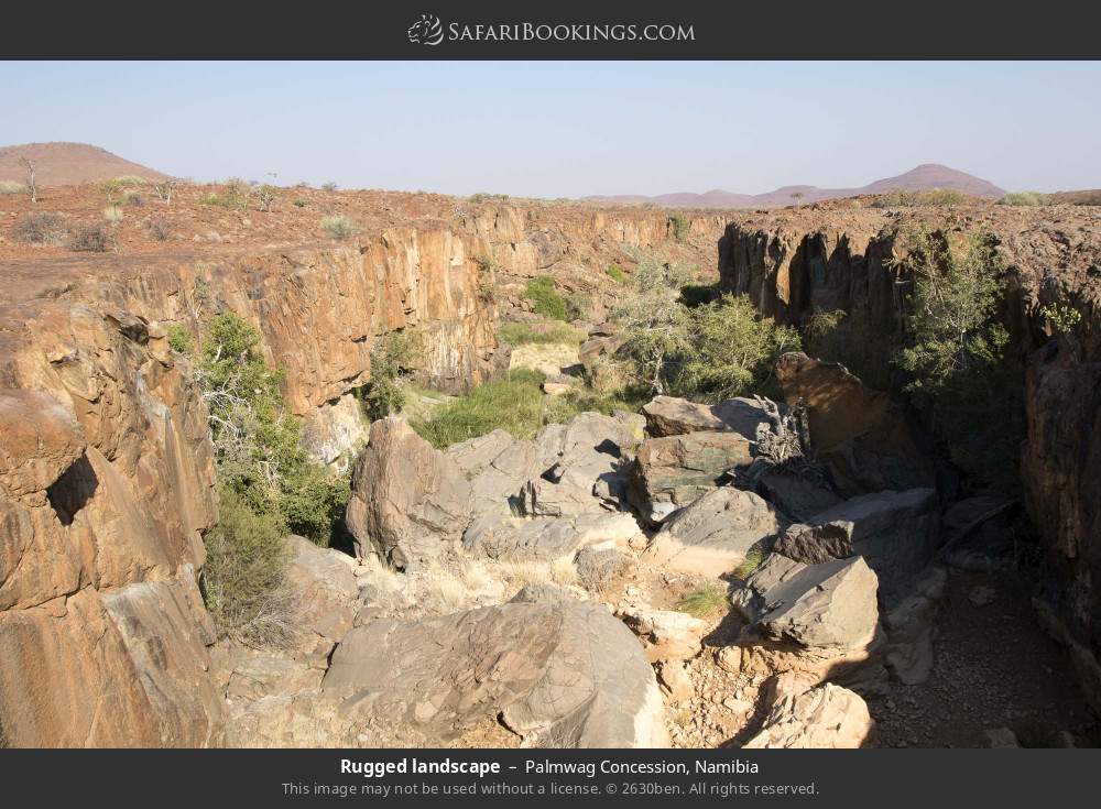 Rugged landscape in Palmwag Concession, Namibia