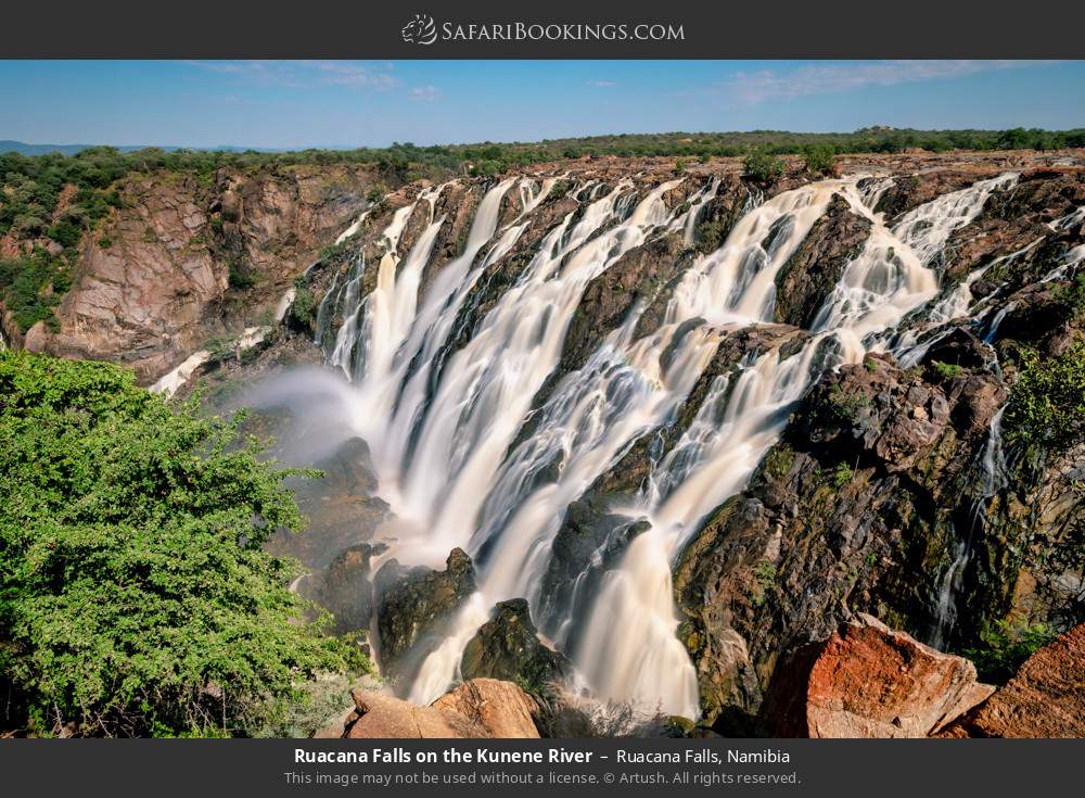 Ruacana Falls on the Kunene River in Ruacana Falls, Namibia