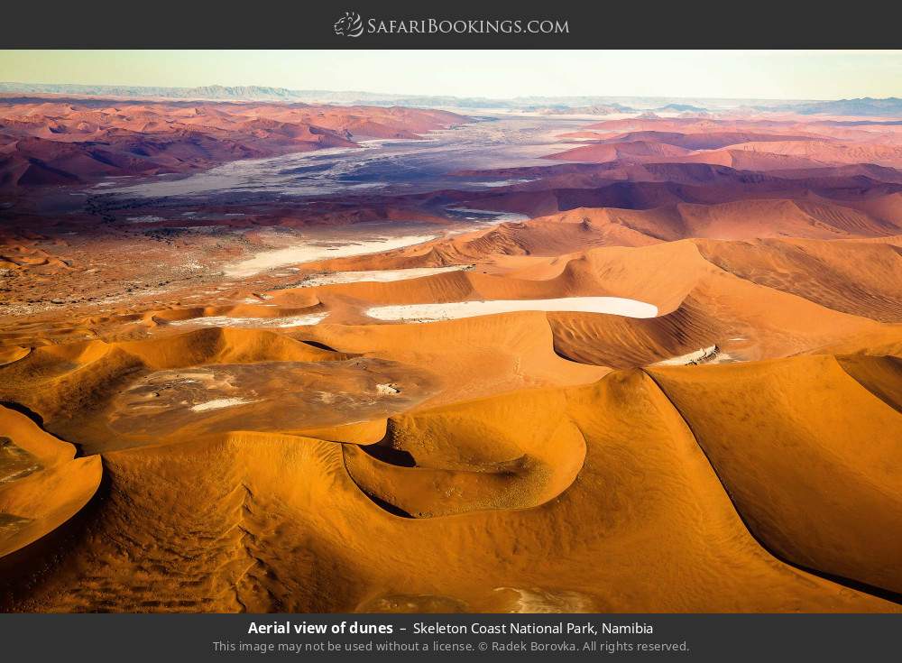 Aerial view of dunes in Skeleton Coast National Park, Namibia