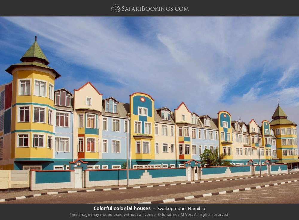Colorful colonial houses in Swakopmund, Namibia