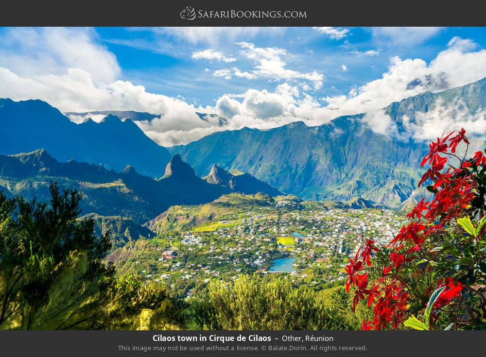 Cilaos town in Cirque de Cilaos in Other, Réunion