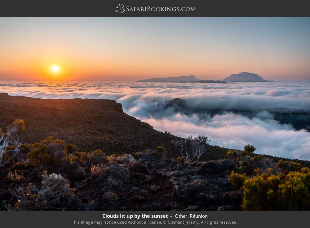 Clouds lit up by the sunset in Other, Réunion