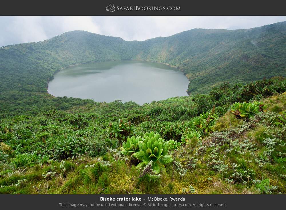 Bisoke crater lake in Mt Bisoke, Rwanda