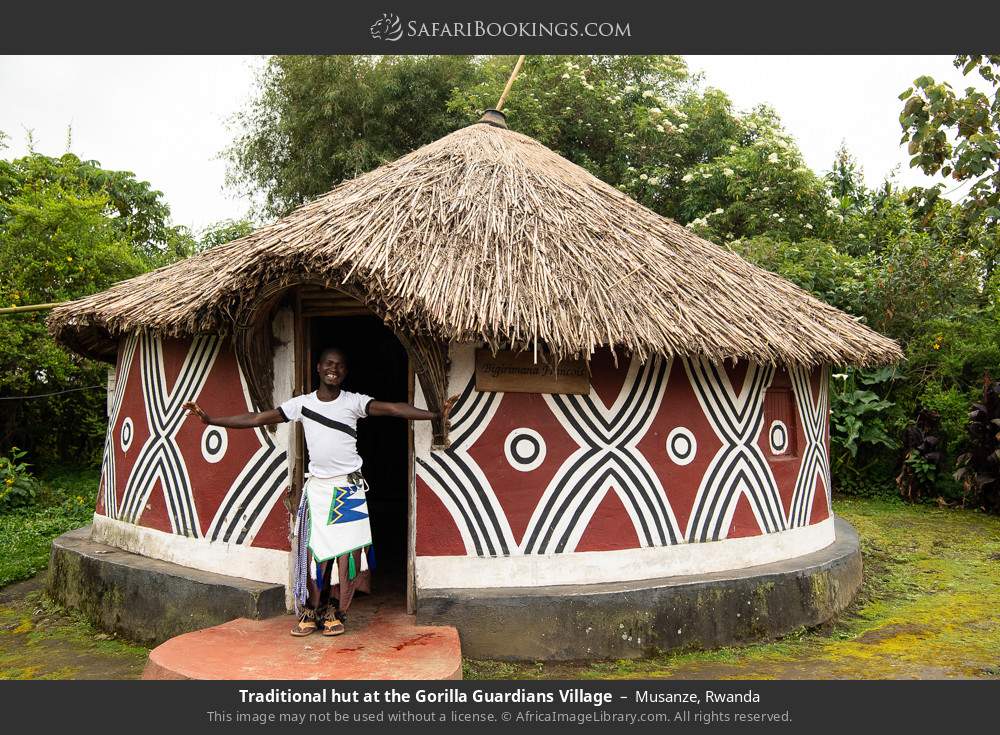 Traditional hut at the Gorilla Guardians Village in Ruhengeri, Rwanda