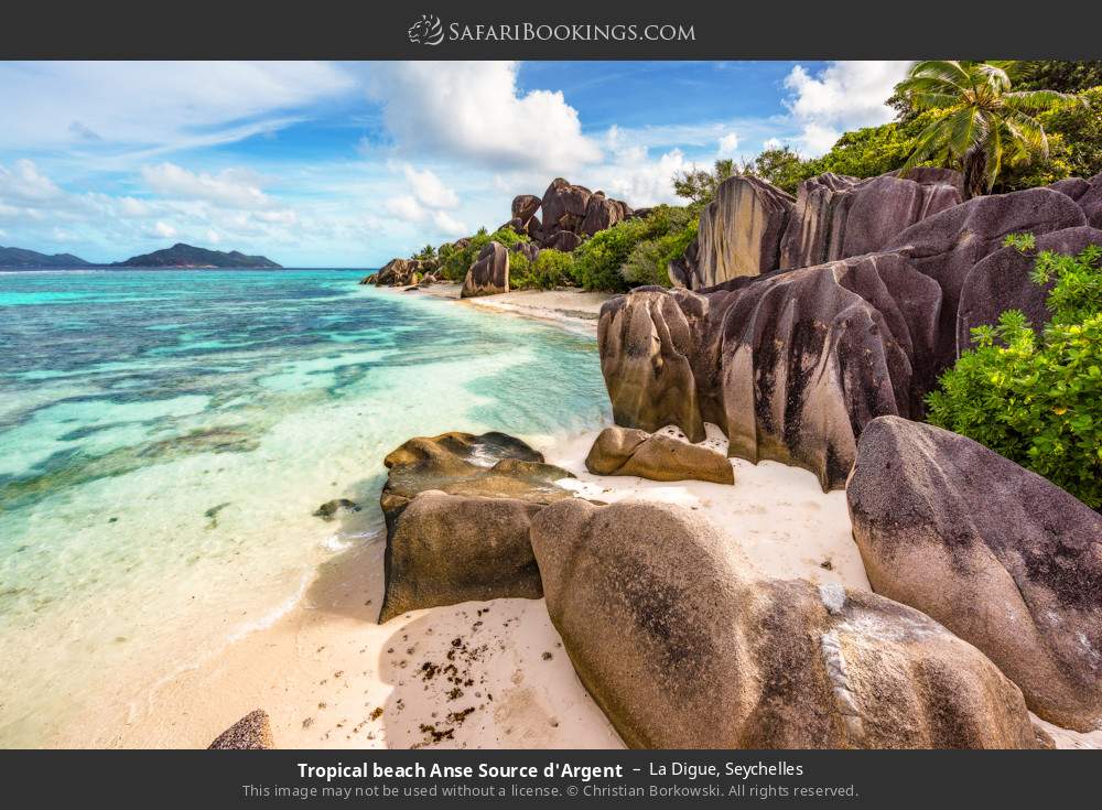 Tropical beach Anse Source d'Argent in La Digue, Seychelles