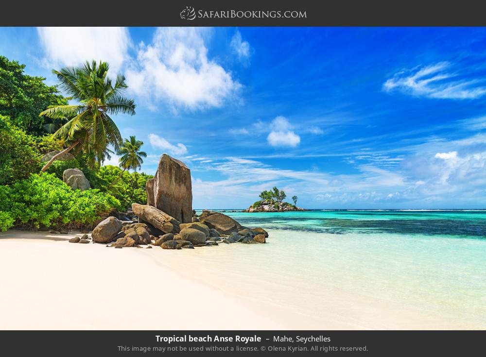 Tropical beach Anse Royale in Mahe, Seychelles