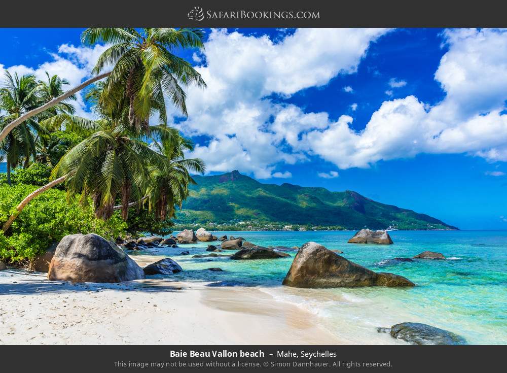 Baie Beau Vallon beach in Mahe, Seychelles