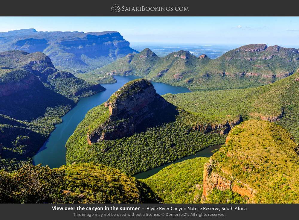 View over the canyon in the summer in Blyde River Canyon Nature Reserve, South Africa