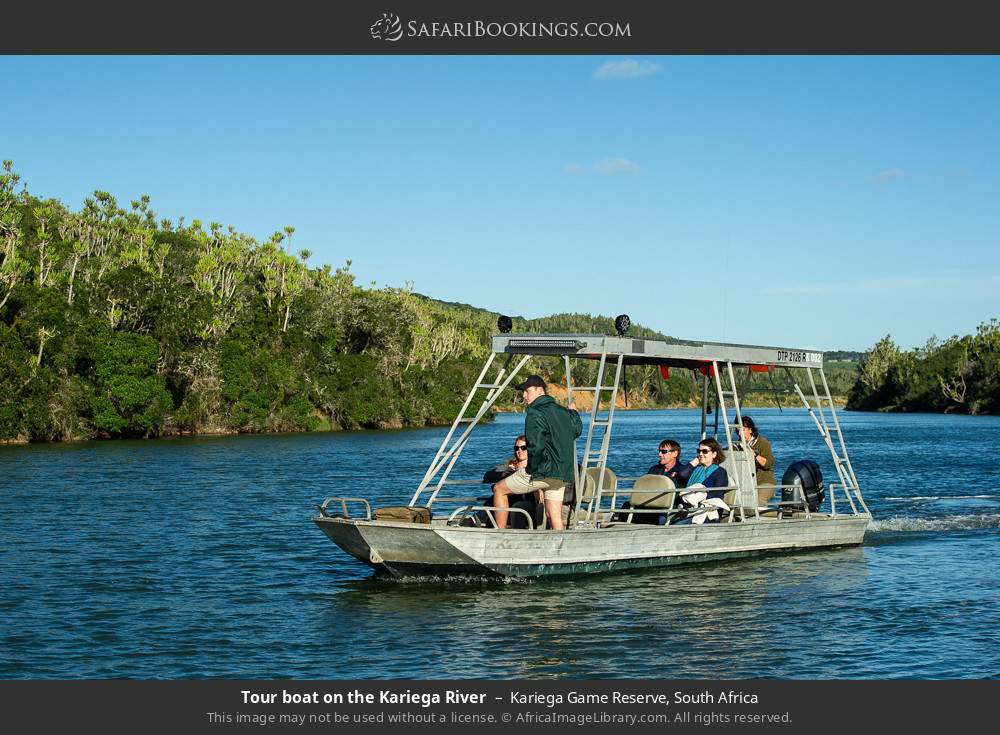 Tour boat on the Kariega River in Kariega Game Reserve, South Africa