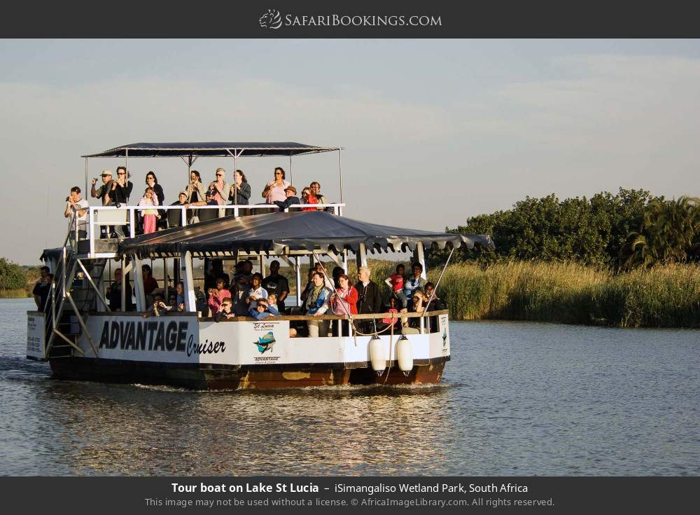 Tour boat on Lake St Lucia in iSimangaliso Wetland Park, South Africa