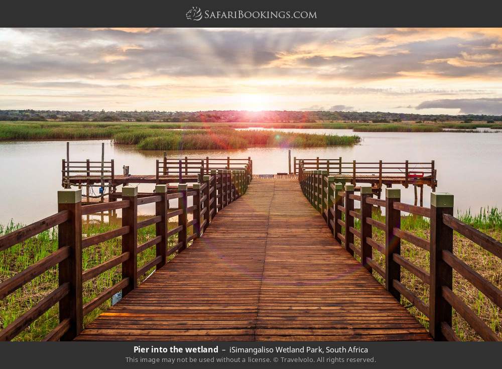 Pier into the wetland in iSimangaliso Wetland Park, South Africa