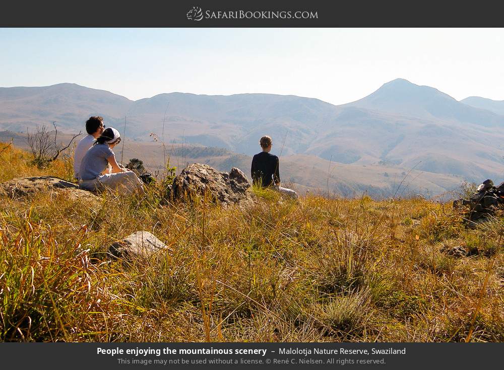 People enjoying the mountainous scenery in Malolotja Nature Reserve, Swaziland