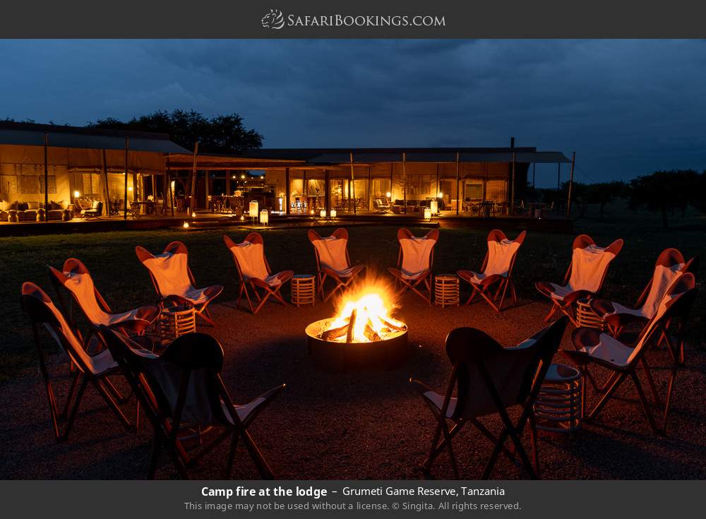 Campfire at the lodge in Grumeti Game Reserve, Tanzania