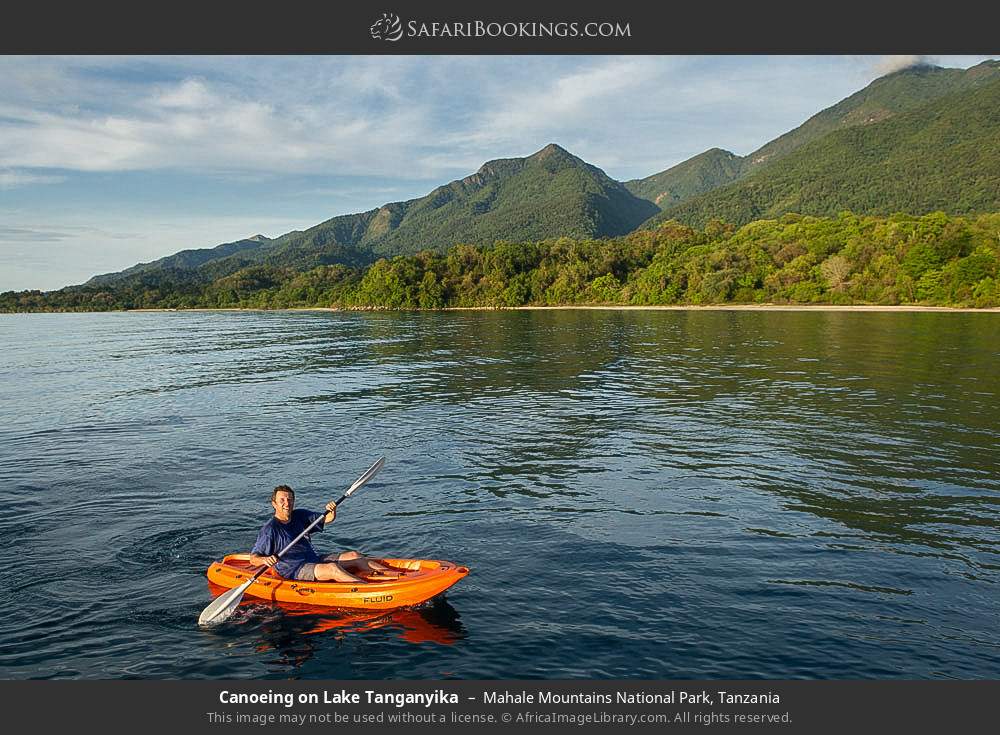 Canoeing on Lake Tanganyika in Mahale Mountains National Park, Tanzania