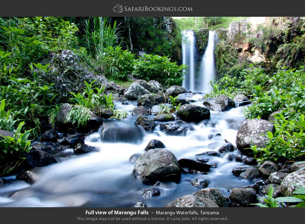Full view of Marangu Falls in Marangu Waterfalls, Tanzania