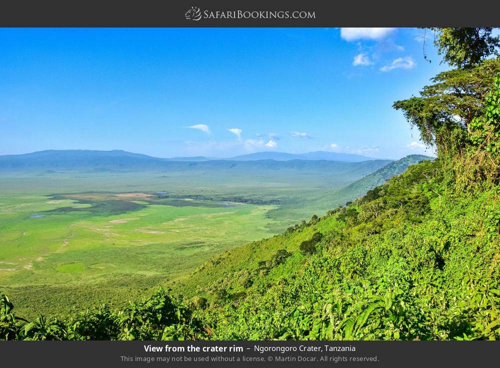 View from the crater rim in Ngorongoro Crater, Tanzania