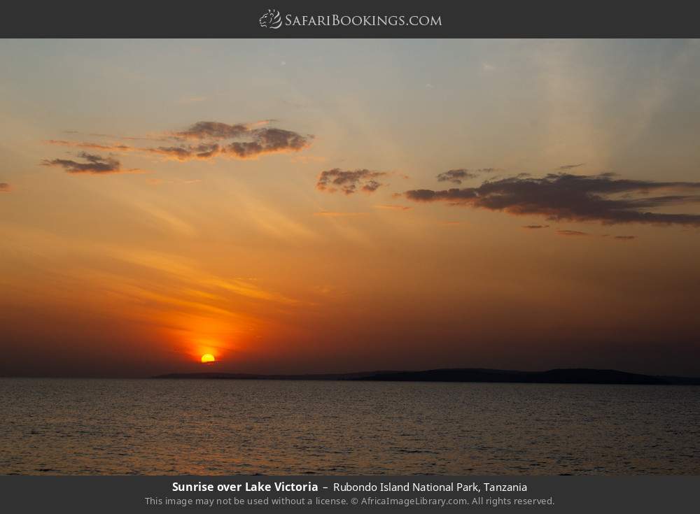 Sunrise over Lake Victoria in Rubondo Island National Park, Tanzania