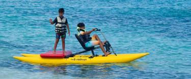 Children enjoying watersports