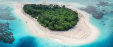Aerial view of  Mnemba Island
